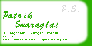 patrik smaraglai business card